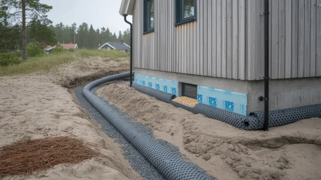k llarrenovering och dr nering av husgrund i sandskogen ystad
