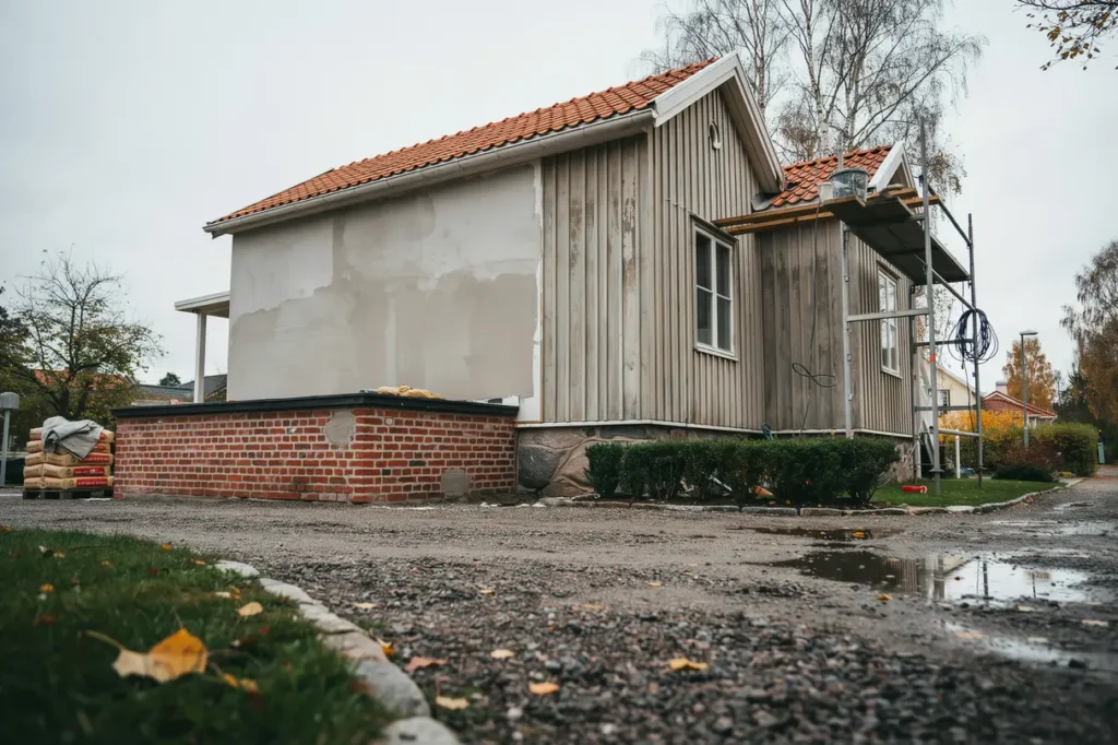 fasadrenovering p villa s v ljer du r tt puts panel eller tegel f r l ng h llbarhet