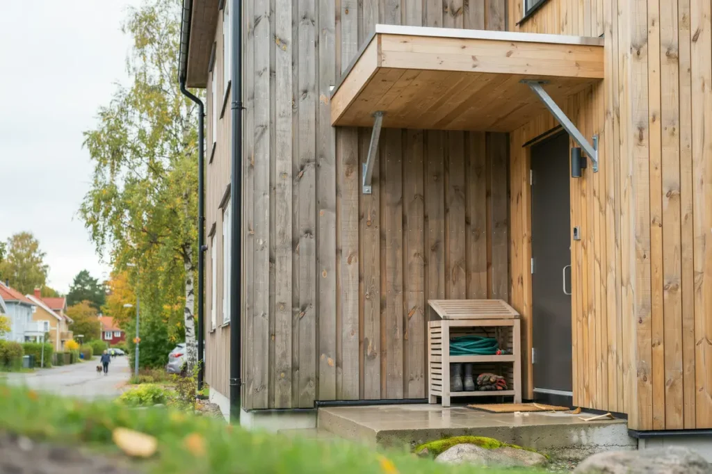 septemberprojekt f r huset bygg en v ders krad entr med sk rmtak och smart f rvaring